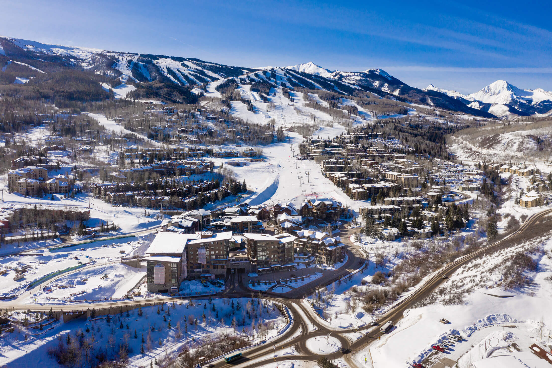 Aspen Snowmass resort aerial shot