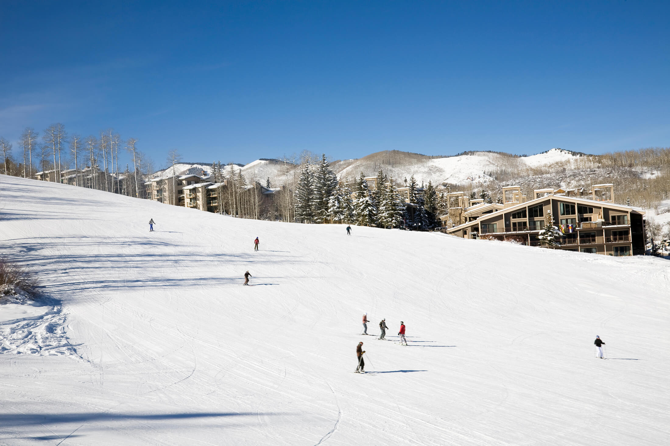 Ski hill on sunny day