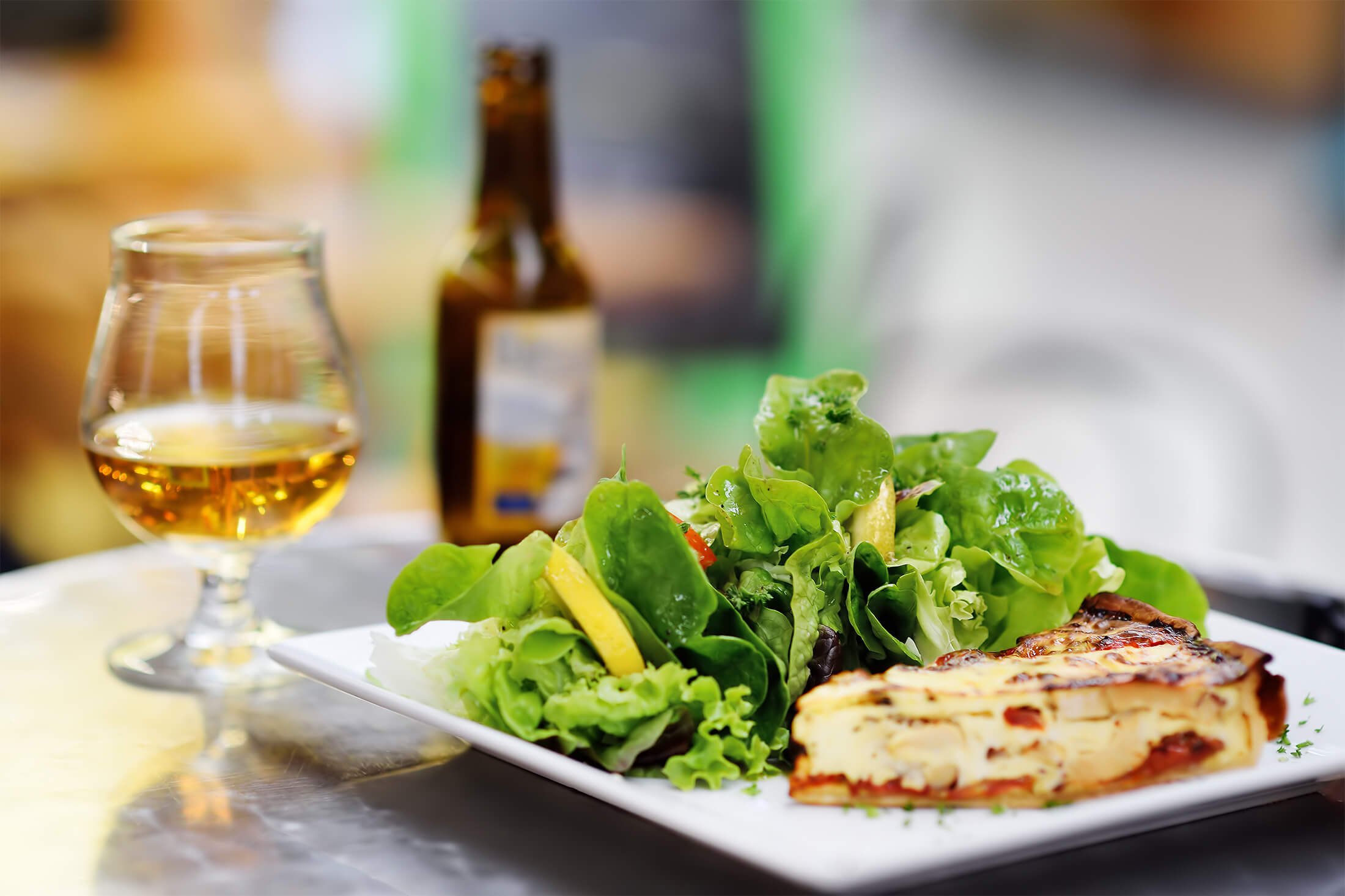 Salad and beer