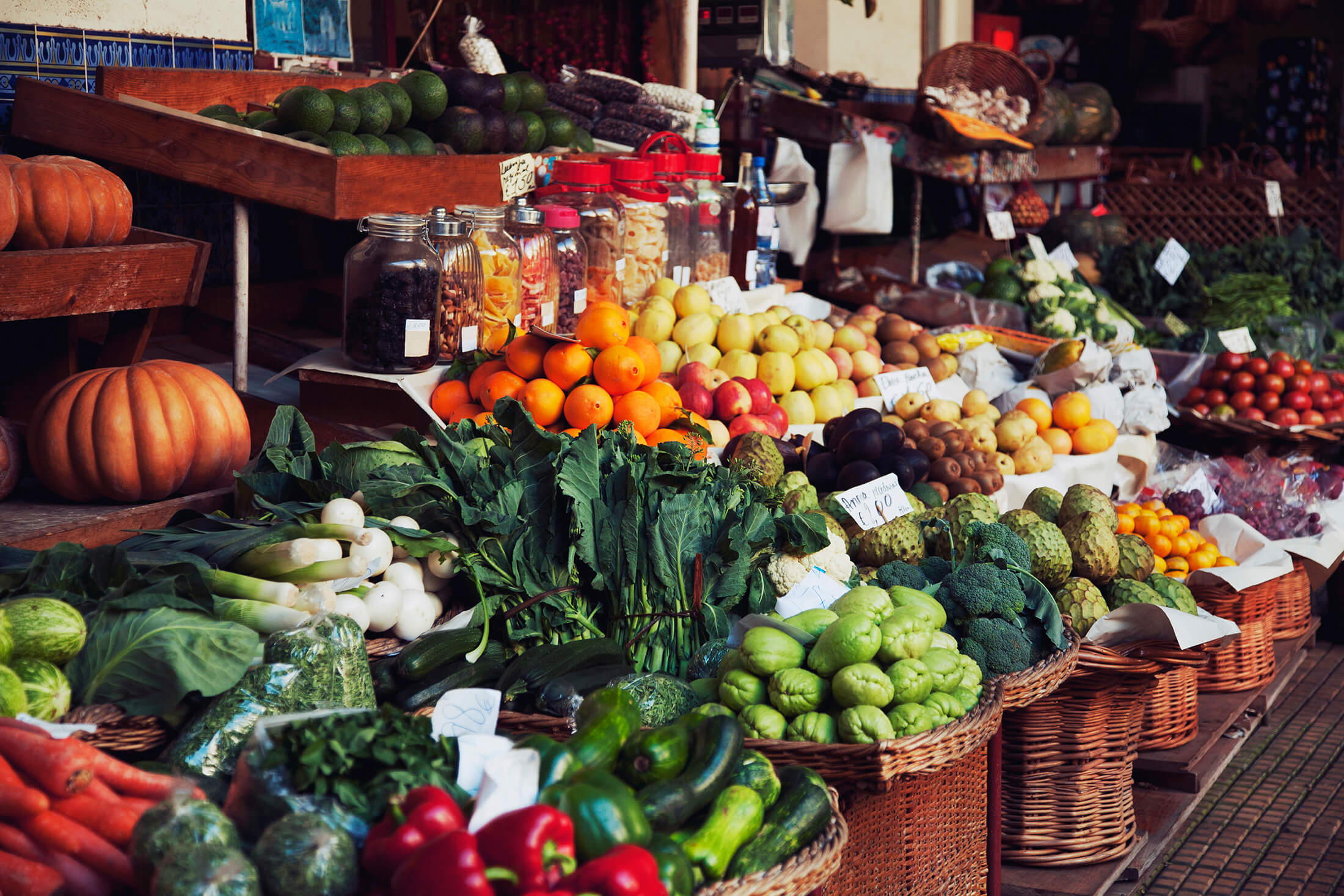 Fresh veggies at a market