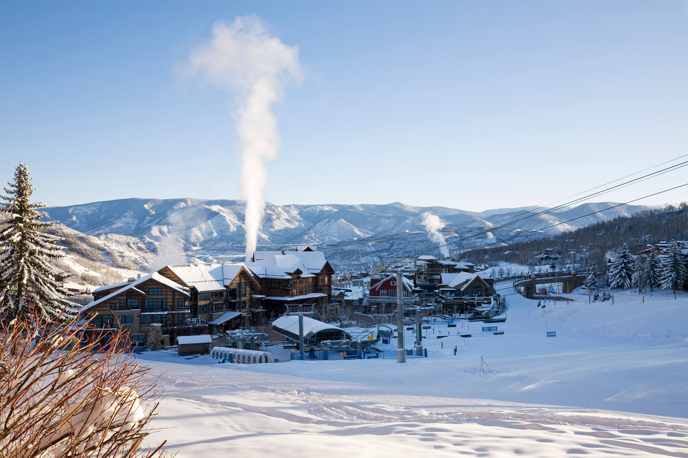 Outside view of Mountain resort in Winter